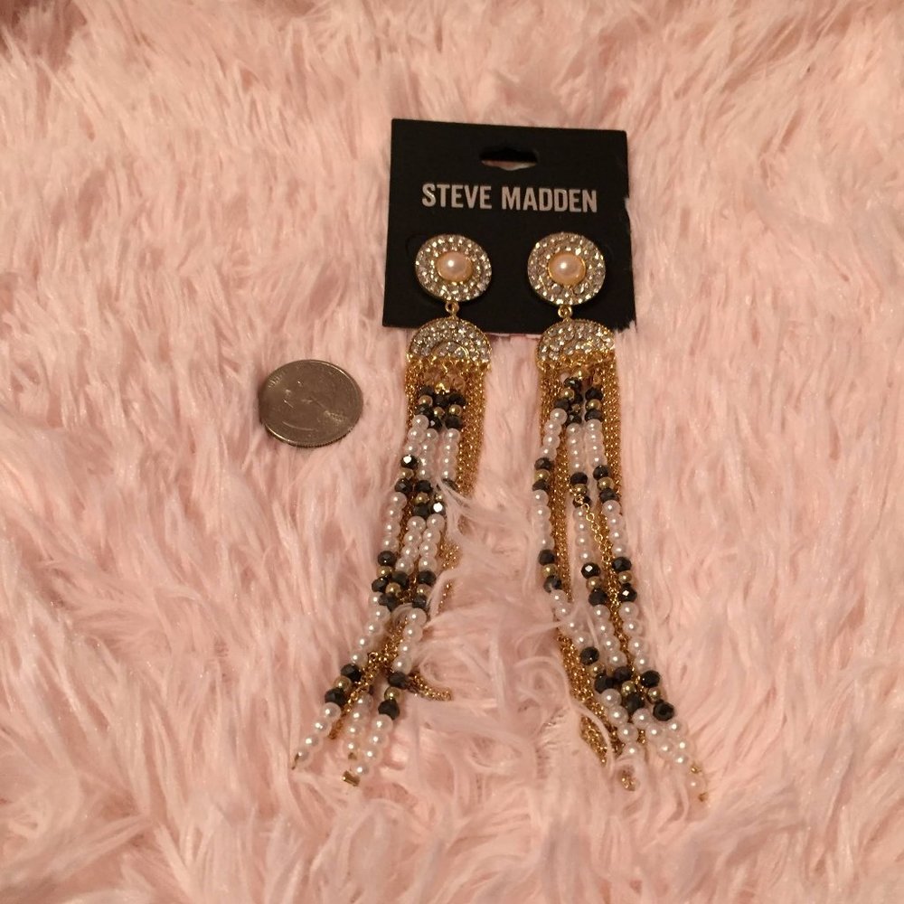 NWT Steve Madden Beaded Tassel Earrings